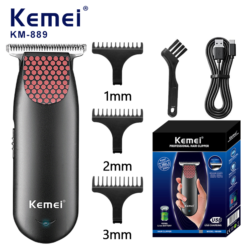 Mens Grooming Kit Bag - Kemei 889 プロフェッショナルポケットコードレスバリカンコンパクトミニ電気ひげヘアトリマー小型ポータブルグルーミングキット男性用