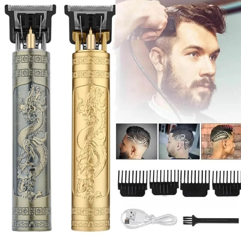 Men'S Grooming Organizer - T9電動ひげトリマー コードレスヘアクリッパー メンズ用 4種類のガイドコーム付き ブラシ USB-Cワイヤー