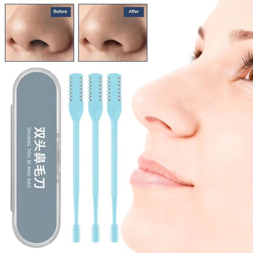 Nose Hair Trimmer - 新しい両面鼻毛トリマー ステンレス製 洗える鼻毛除去器 360 ° 回転式収納ボックス脱毛器旅行用