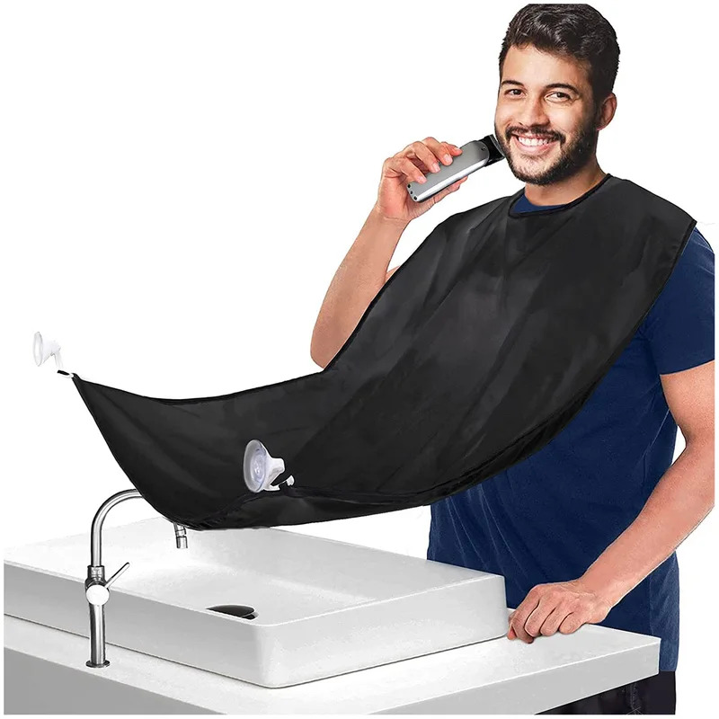 Men'S Grooming Mirror - 1pc 男性ひげシェービングエプロントリミングよだれかけクリエイティブ壁ミラー吸引ヘアカットラップケープホームサロン口ひげグルーミングアクセサリー