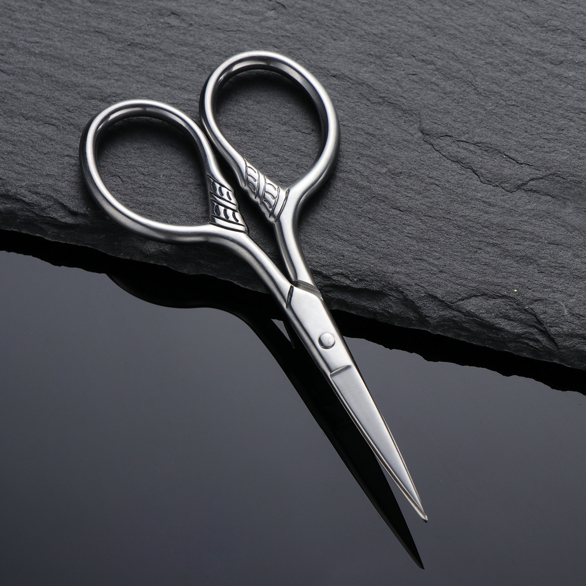 Men'S Grooming Mirror - ステンレス鋼のひげトリミングはさみ男性用口ひげグルーミング精密手磨き刃防錆ミラー