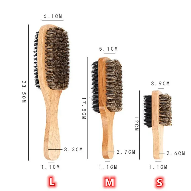 Men'S Grooming Organizer - 天然木製ハンドルと毛が付いたひげブラシ、男性のグルーミングとスタイリングに最適