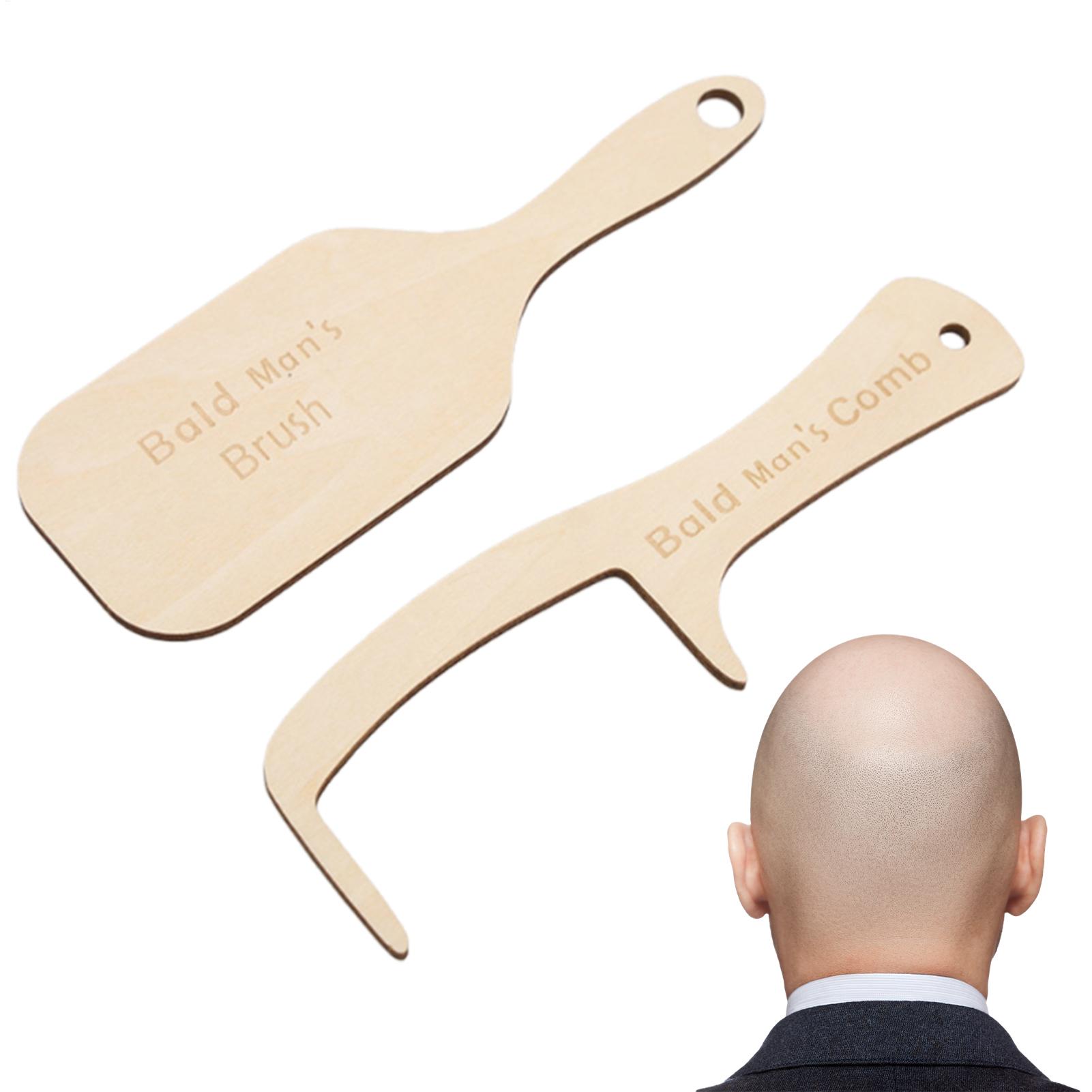 Men'S Grooming Organizer - 2個入り 面白いハゲ男性用グルーミングツール ノベルティハゲ男性用ヘアコーム ヘアブラシ バッファーヘッド ポリッシュシャイナー