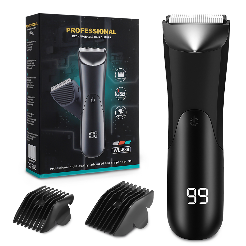 Men'S Grooming Underarm - 男性用ひげ剃り機 電動陰部・体毛トリマー LEDライト付き 脇・脚の毛剃り 充電式グルーミングキット