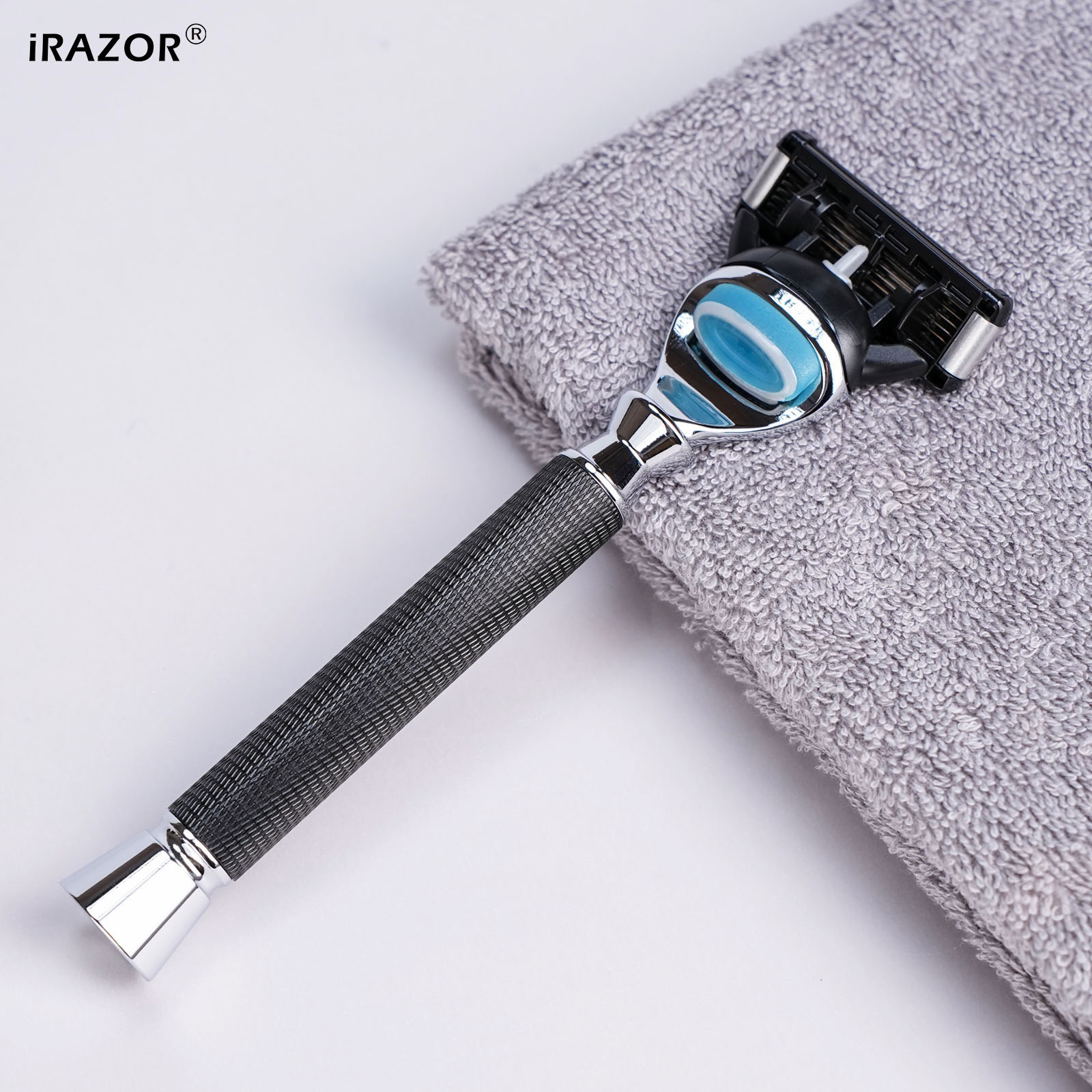 Men'S Grooming Underarm - iRAZOR プレミアム 5 枚刃フュージョン安全かみそり男性用マニュアルシェーバー理髪店ひげグルーミングツール黒テクスチャハンドル誕生日ギフト