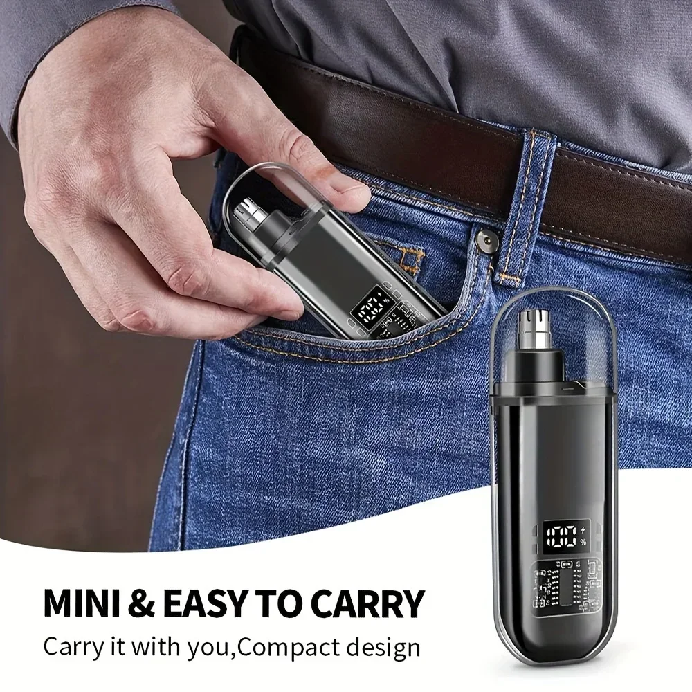 ポータブルUSB Type-C急速充電式鼻毛・耳毛トリマー  - Mens Grooming Kit Bag のレビューと価格