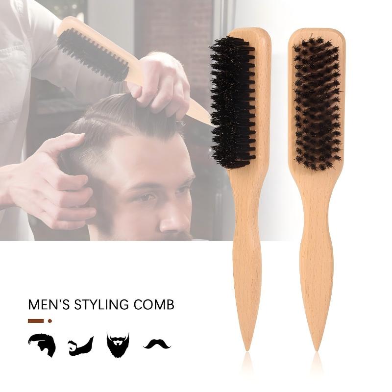 男性用木製猪毛ヘアブラシ、先のとがったテールバーバースタイリ - Men Grooming Home のレビューと価格