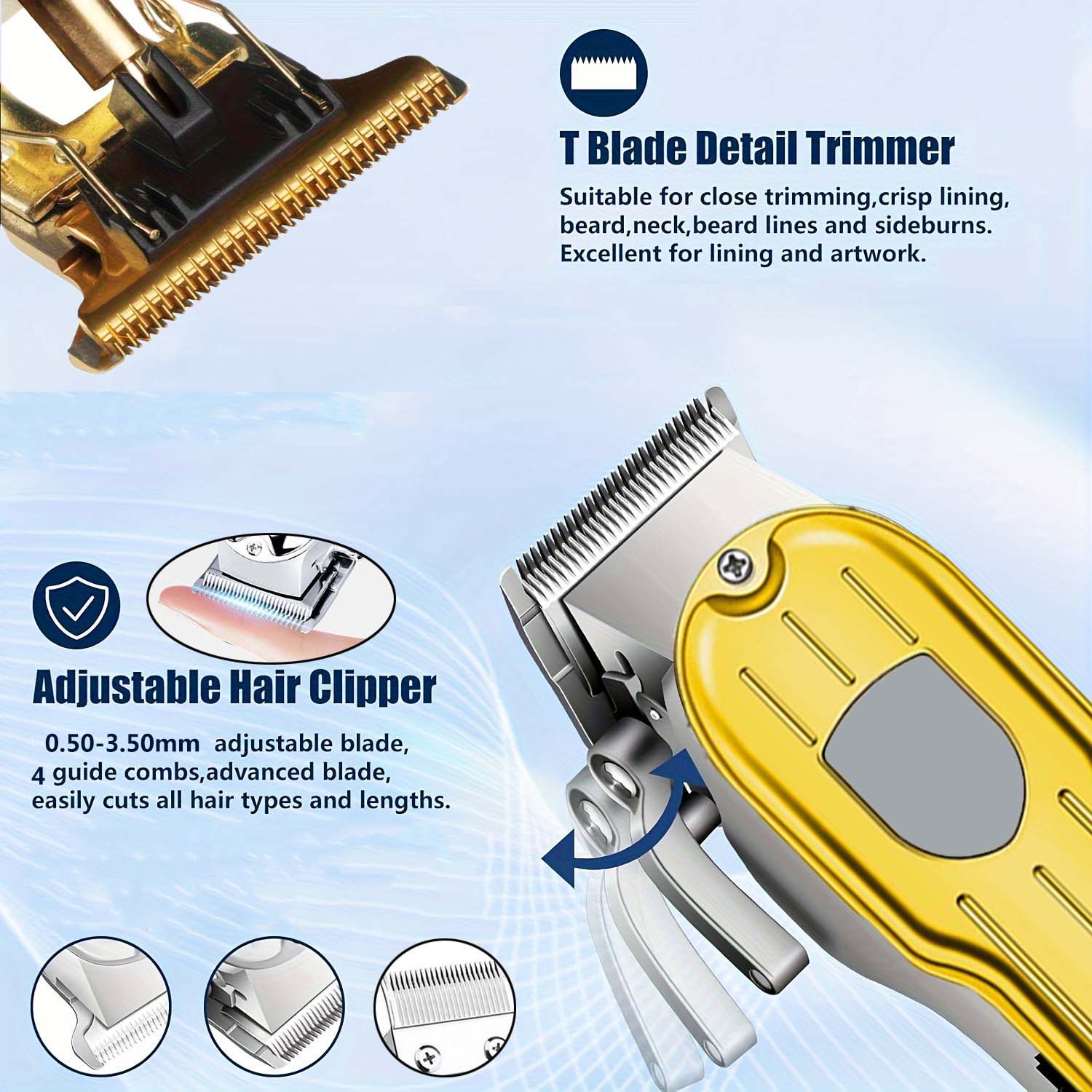 2 in 1電動バリカン＆T字型トリマーセット（男性用）-コ - Men'S Grooming Blade のレビューと価格