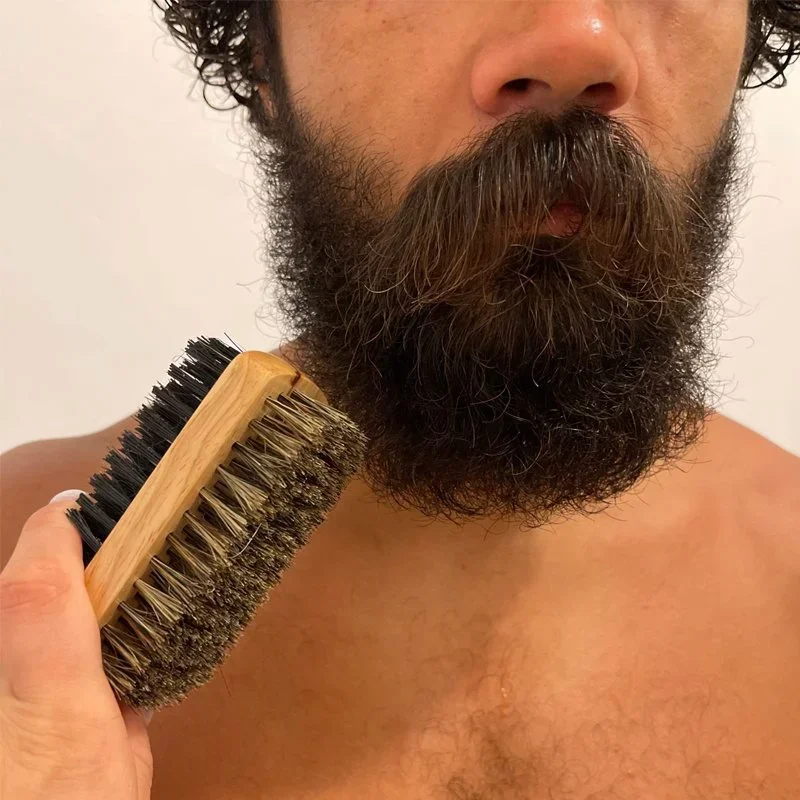 天然木製ハンドルと毛が付いたひげブラシ、男性のグルーミングと - Men'S Grooming Organizer のレビューと価格
