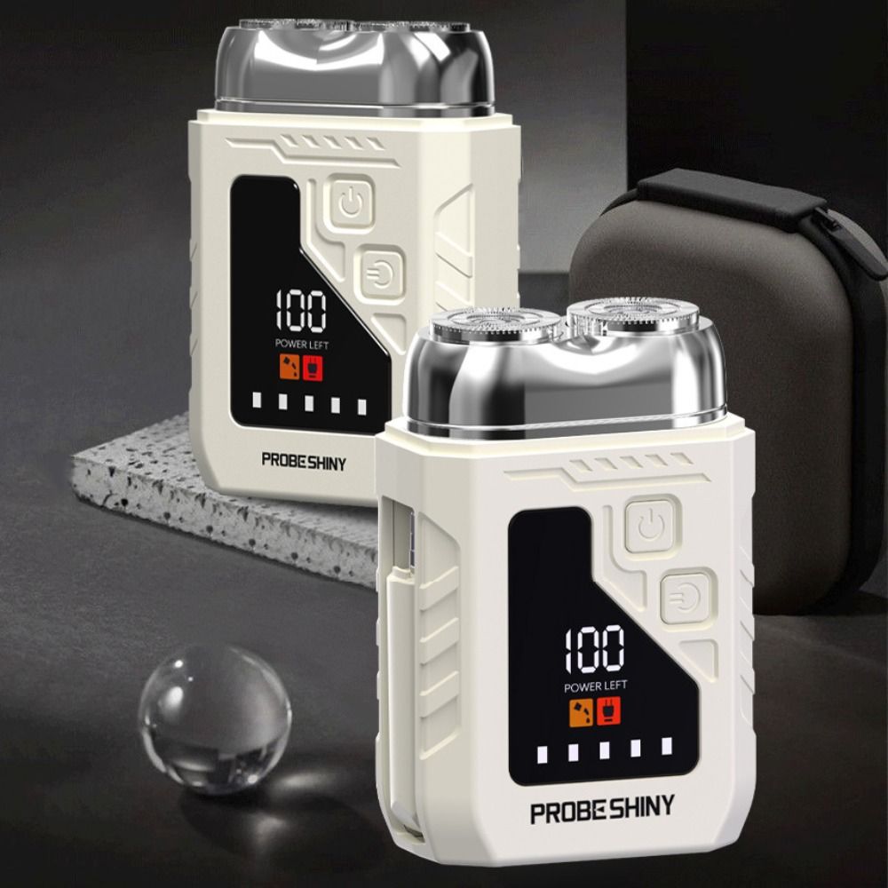 2in1ミニ電気シェーバー デジタルディスプレイ 無痛 ポー - Men'S Grooming Mirror のレビューと価格