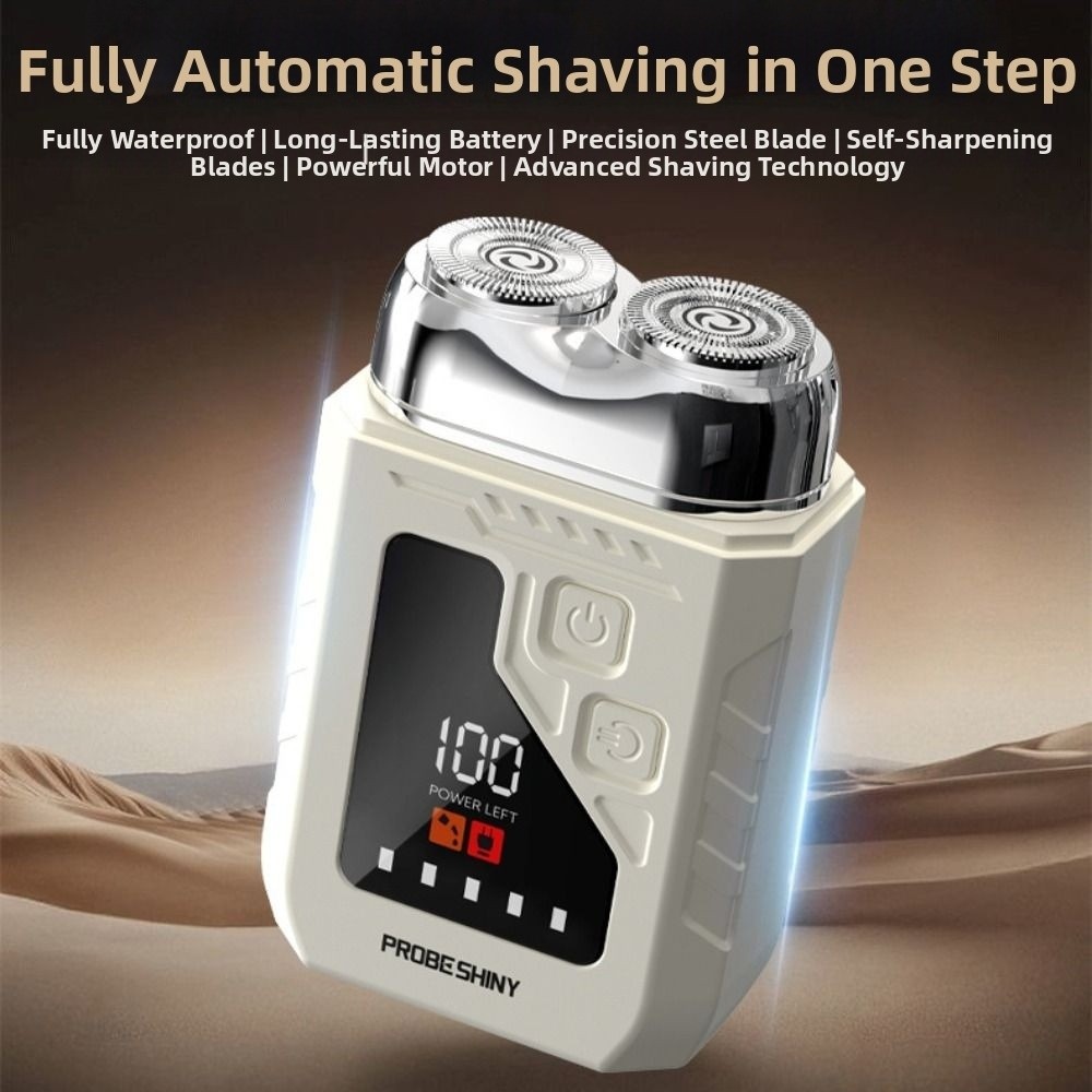 2in1ミニ電気シェーバー デジタルディスプレイ 無痛 ポー - Men'S Grooming Mirror のレビューと価格