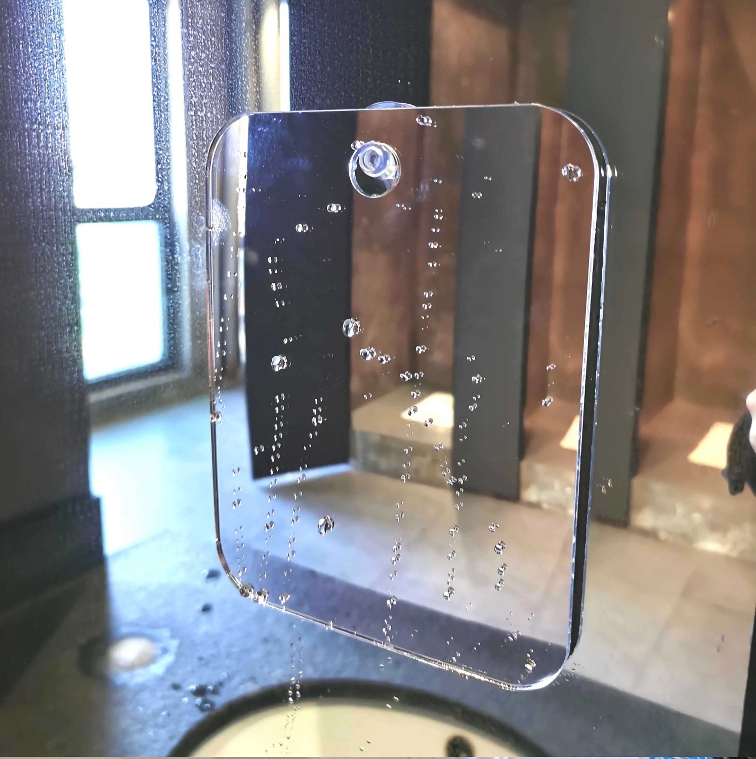 HTMCK アクリル製シャワーミラー 再利用可能な吸盤付き  - Men'S Grooming Mirror のレビューと価格