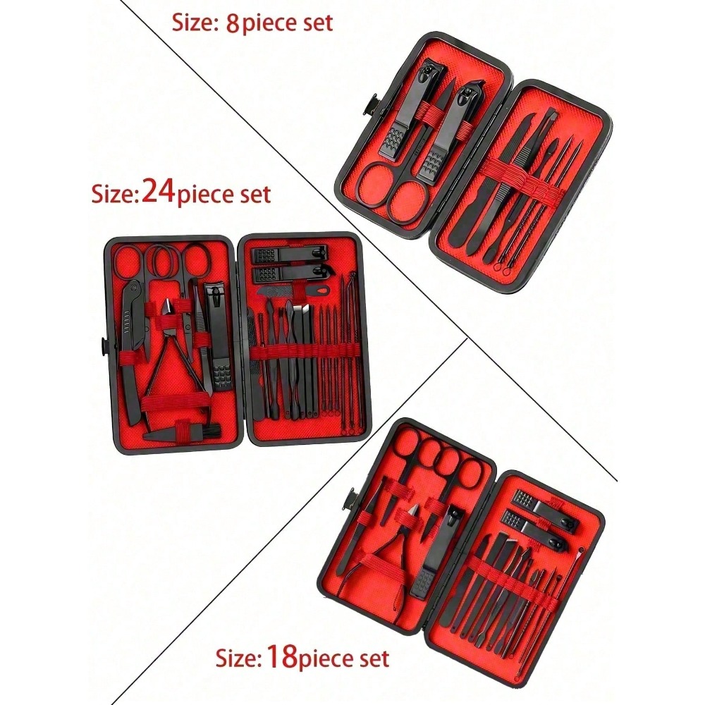 8/24個入りプロフェッショナルマニキュアセット＆ペディキュ - Mens Grooming Kit Bag のレビューと価格