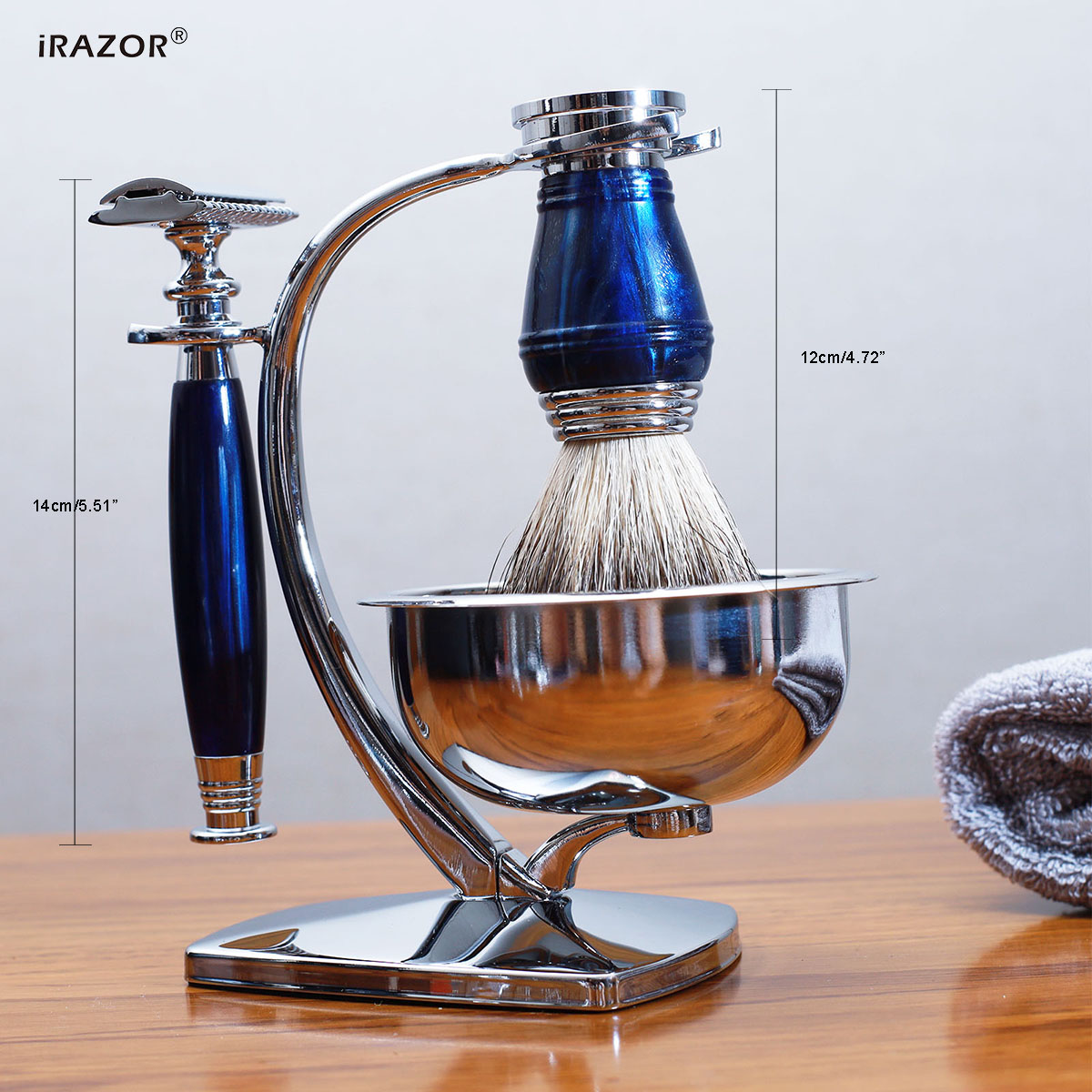 iRAZOR ロイヤルブルー 高級メンズシェービングキット  - Men'S Grooming Underarm のレビューと価格