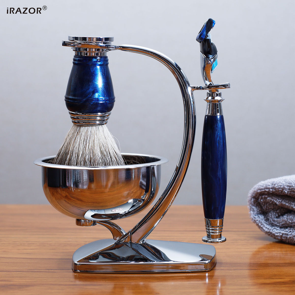 iRAZOR ロイヤルブルー 高級メンズシェービングキット  - Men'S Grooming Underarm のレビューと価格