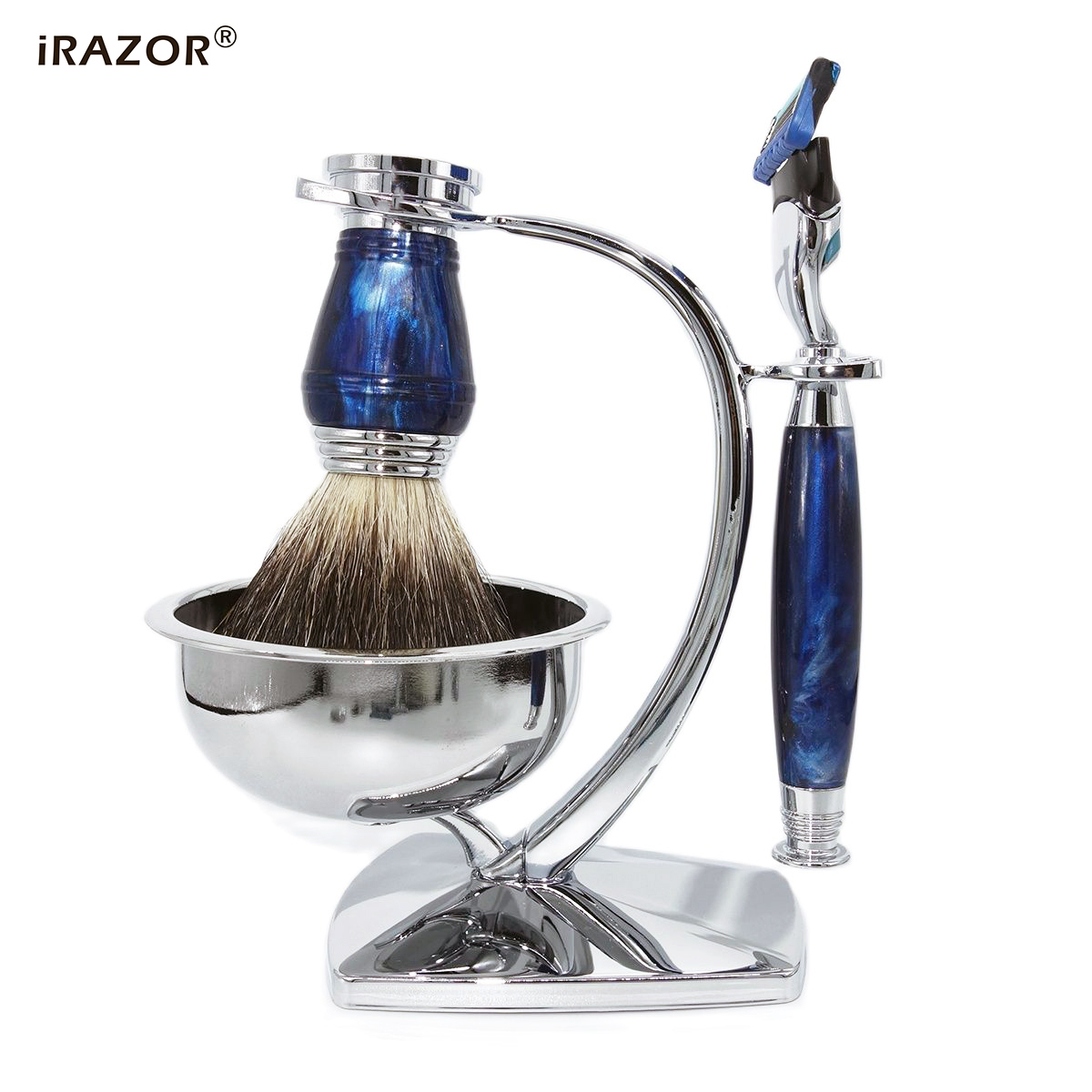 iRAZOR ロイヤルブルー 高級メンズシェービングキット  - Men'S Grooming Underarm のレビューと価格